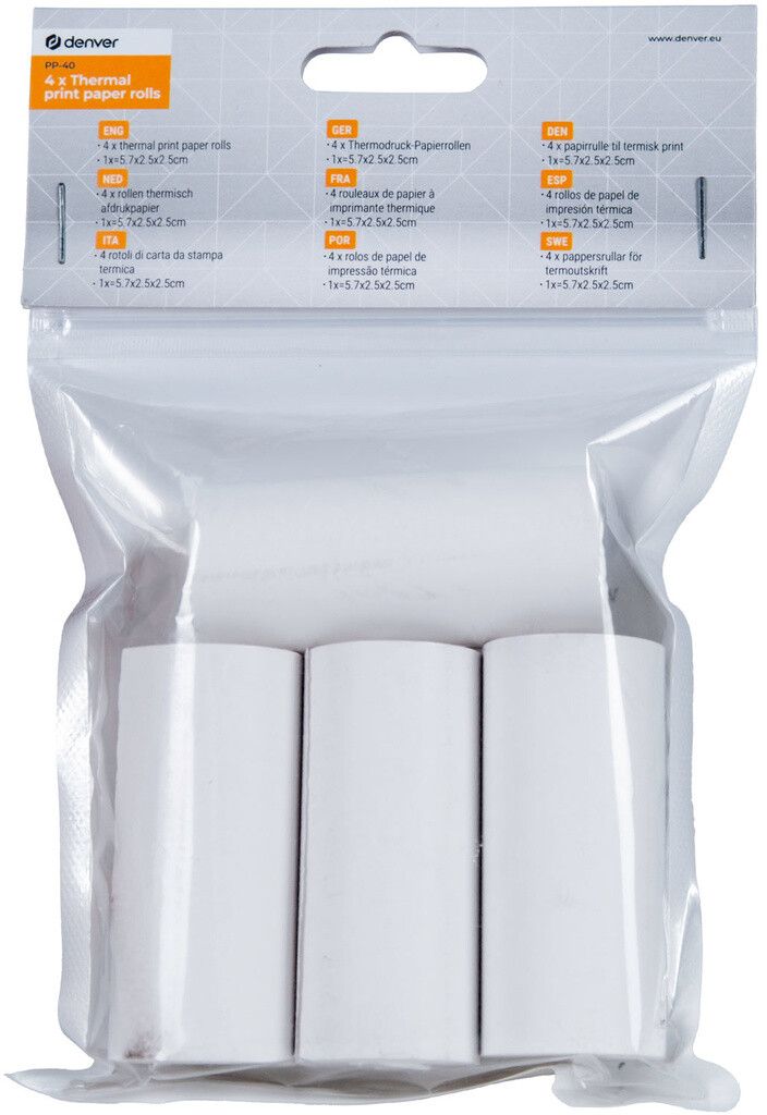 Denver PP-40 4x Paper Rolls for MBP-32B - etiketter